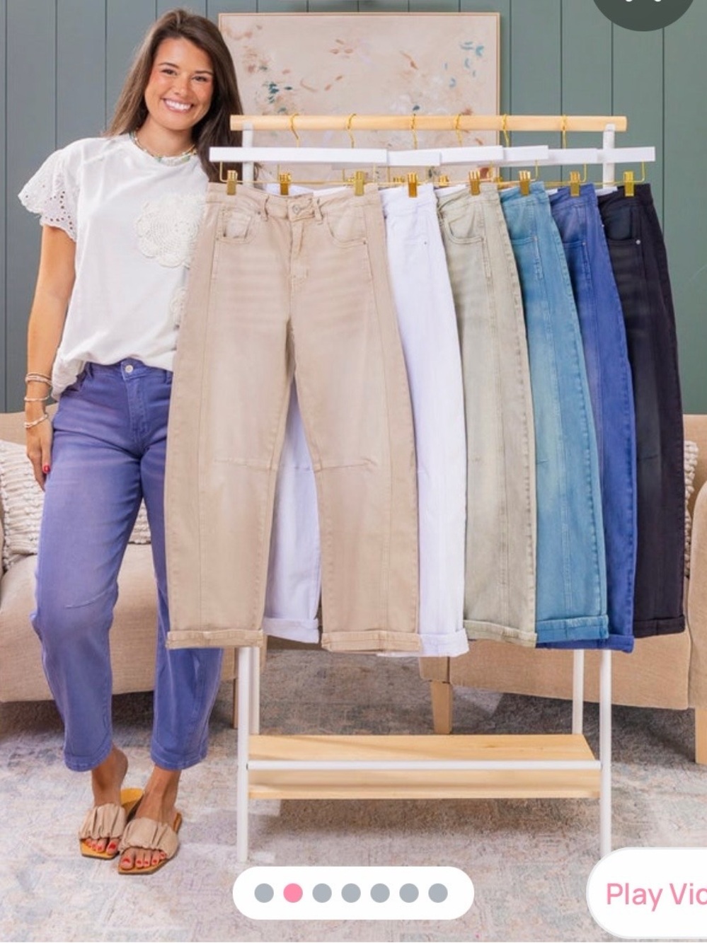 Women’s High-Rise Zenana White Barrel Jeans NWT